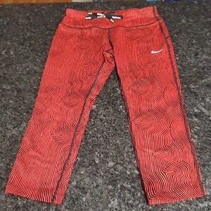 Nike Red and Black Wave Leggings